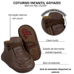 Destroyer Baby Goyazes Couro Telha Marrom Escuro Com Cadarço Marrom Solado Baby Ref:252204