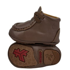 Destroyer Baby Goyazes Couro Telha Marrom Escuro Com Cadarço Marrom Solado Baby Ref:252204