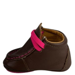 Destroyer Baby Goyazes Couro Telha Marrom Escuro Com Cadarço Rosa Solado Baby Ref:252204