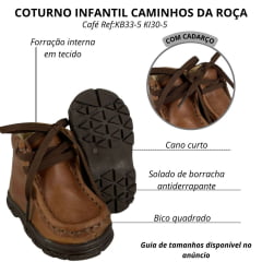 Coturno Destroyer Bebê Caminhos Da Roça Couro Café Ref:KB33-5 KI30-5