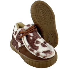 Coturno Destroyer Infantil Walk Baby Chocolate Pelo De Vaca Solado Marrom Ref:023-009-049 - C Coturno Destroyer Infantil Walk Baby Chocolate Pelo De Vaca Solado Marrom Ref:023-009-049 - C