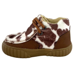 Coturno Destroyer Infantil Walk Baby Chocolate Pelo De Vaca Solado Marrom Ref:023-009-049 - C