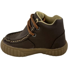 Coturno Destroyer Infantil Walk Baby Couro Café Solado Marrom Ref:026-001-001-C