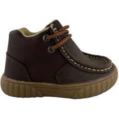 Coturno Destroyer Infantil Walk Baby Couro Café Solado Marrom Ref:026-001-001-C