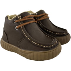 Coturno Destroyer Infantil Walk Baby Couro Café Solado Marrom Ref:026-001-001-C
