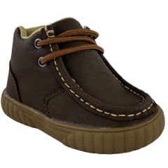 Coturno Destroyer Infantil Walk Baby Couro Café Solado Marrom Ref:026-001-001-C