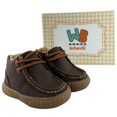 Coturno Destroyer Infantil Walk Baby Couro Café Solado Marrom Ref:026-001-001-C
