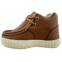 Coturno Destroyer Infantil Walk Baby Couro Chocolate Solado Bege Ref: 023-001-049 A