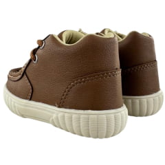 Coturno Destroyer Infantil Walk Baby Couro Chocolate Solado Bege Ref: 023-001-049 A