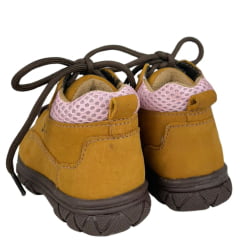 Coturno Infantil Baby Caminhos Da Roça Couro Nobuck Castor Rosa Ref:KB27-4 KI01-4