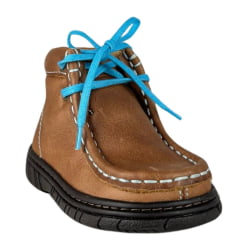 Coturno Infantil Destroyer Caminhos Da Roça Couro Caramelo Com Azul Ref:KI39-4