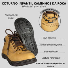 Coturno Infantil Juvenil Caminhos Da Roça Couro Whisky Ref: KJ14-3 - KJ14-2