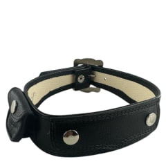 Guaiaca Infantil Badana Duas Costuras Couro Preto Fivela Prata Ref: 180 Cod: 0011