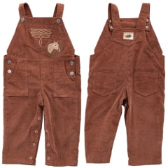 Macacão Infantil Zenz Baby Roy Marrom Bordado Cavalo/Ferradura E Florão Ref:ZW012070-1706