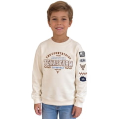 Moletom Infantil Juvenil Texas Farm Race Start Gola Careca Off White REF:-MTCMINI004/MTCTTEEN004