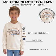 Moletom Infantil Juvenil Texas Farm Race Start Gola Careca Off White REF:-MTCMINI004/MTCTTEEN004