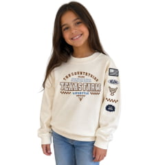 Moletom Infantil Juvenil Texas Farm Race Start Gola Careca Off White REF:-MTCMINI004/MTCTTEEN004