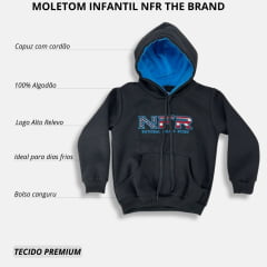 Moletom Infantil NFR Preto Modelo Canguru Com Logo Bandeira EUA Ref.MP052