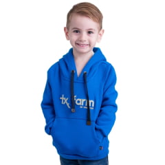 Moletom Infantil Texas Farm Azul Royal Modelo Canguru Com Logo Off White Ref:MTMINI 002