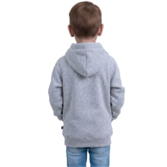 Moletom Infantil Texas Farm Cinza Com Logo Bordado Modelo Canguru Com Capuz Ref:MTMINI0001/MTEEN0001
