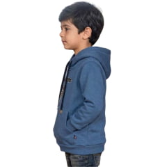 Moletom Infantil Texas Farm Canguru Com Capuz Azul Intense Estampa Cinza/Preto REF:MTMINI004/MTTEEN004
