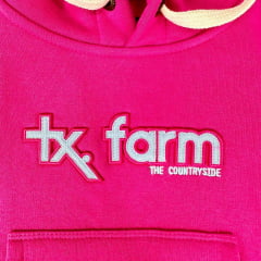 Moletom Infantil Texas Farm Rosa Modelo Canguru Com Logo Violeta Ref:MTMINI 002