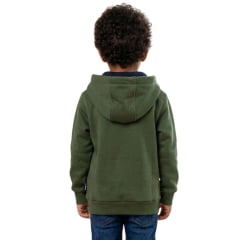 Moletom Infantil Texas Farm Verde Militar Com Logo Caramelo Modelo Canguru Com Capuz Ref:MTEEN0002