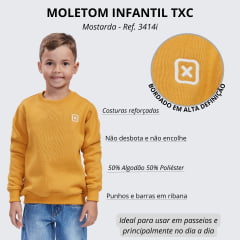 Moletom Infantil TXC Custom Manga Longa Mostarda Logo Branco- Ref. 3414i