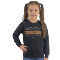 Moletom Infantil Juvenil Texas Farm Race Start Gola Careca Preto REF:MTCMINI004/MTCTEEN004