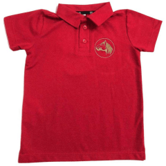 Camiseta Polo Infantil Cavalo Crioulo Colbeck Vermelha
