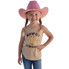Regata Infantil Mini Farm Bege Estampada Howdy Botas Ref MF248