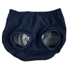 Tapa Fralda Bebê Feminina Com Lycra Azul Marinho Com Bordado Vaquinha Ref: MF243