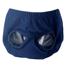 Tapa Fralda Bebê Masculino Com Lycra Azul Marinho Com Bordado De Boizinho Ref: MF242