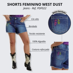 Shorts Feminina West Dust Jeans Com Bordado - Ref: SH28514