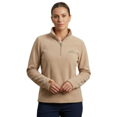 Blusa Feminina Estanciero Microsoft Gola Alta Com Zíper Bege Camelo Ref: 5134 A.175