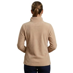 Blusa Feminina Estanciero Microsoft Gola Alta Com Zíper Bege Camelo Ref: 5134 A.175