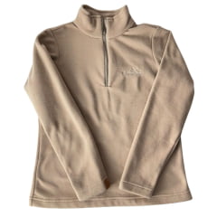 Blusa Feminina Estanciero Microsoft Gola Alta Com Zíper Bege Camelo Ref: 5134 A.175