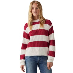 Blusa Sweater Feminina Levi's De Lã Em Vermelho E Branco Ref: 0012L0000