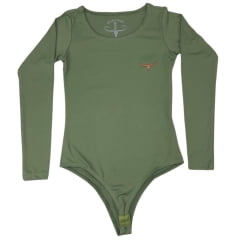 Body Feminino Moiadeiros Manga Longa Logo em Couro - Escolha a cor