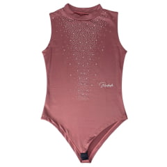 Body Feminino Radade Regata Com Strass Rosa Antigo/Azul Marinho