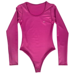 Body Feminino Texas Farm Cirre Fore Most Rosa Fuscia Manga Longa Logo Pequeno Ref:BOM002