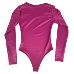 Body Feminino Texas Farm Cirre Fore Most Rosa Fuscia Manga Longa Logo Pequeno Ref:BOM002