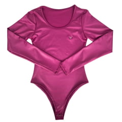 Body Feminino Texas Farm Cirre Fore Most Rosa Fuscia Manga Longa Logo Pequeno Ref:BOM002
