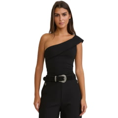 Body Feminino TXC Slim Viscose Power Preto 1 Ombro Só Logo Chapinha Ref: 51216 Body Feminino TXC Slim Viscose Power Preto 1 Ombro Só Logo Chapinha Ref: 51216