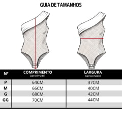 Body Feminino TXC Slim Viscose Power Preto 1 Ombro Só Logo Chapinha Ref: 51216