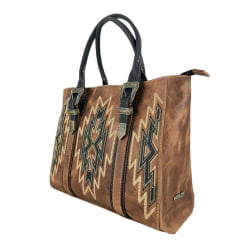 Bolsa Feminina Goyazes Couro Dallas Terra/Couro Pit Stop Preto Ref:B-2510-2