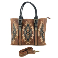 Bolsa Feminina Goyazes Couro Dallas Terra/Couro Pit Stop Preto Ref:B-2510-2