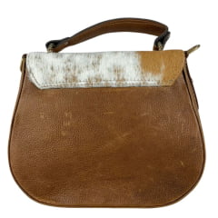 Bolsa Feminina Goyazes Couro Pelo Bovino Caramelo Couro Bison Tan Ref:B-2521-9