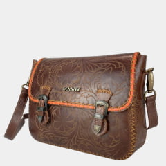 Bolsa Feminina Goyazes Atlanta Caramelo Cabardino Orange Ref:B-2408-4