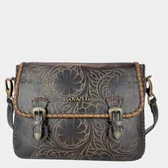 Bolsa Feminina Goyazes Couro Atlanta Café Bo Dallas Creme Ref:B-2408-3